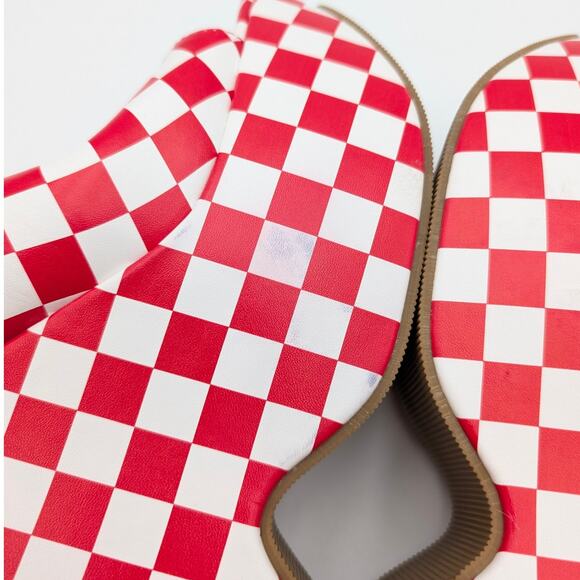 Chase & Chloe Astra Platform Wedge Sandal Women's Red/White Size US7.5 EU38 - Picture 7 of 12